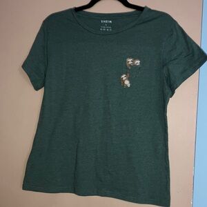 SHEIN Forest Green Sloth Print Tee